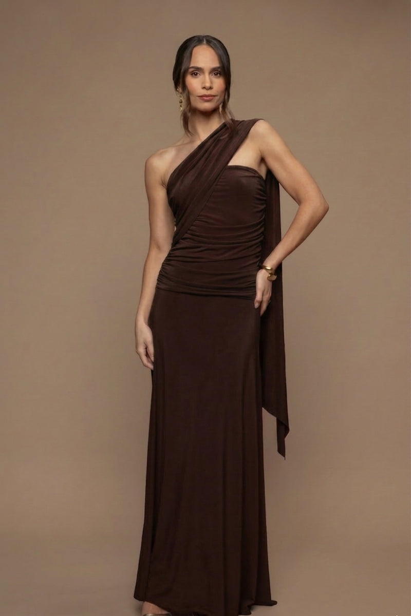 Robe écharpe Fatale chocolat